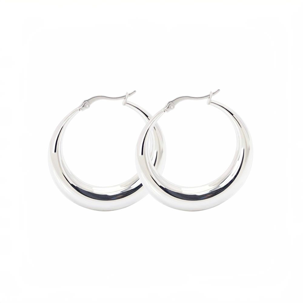 Moon Hoop Earrings