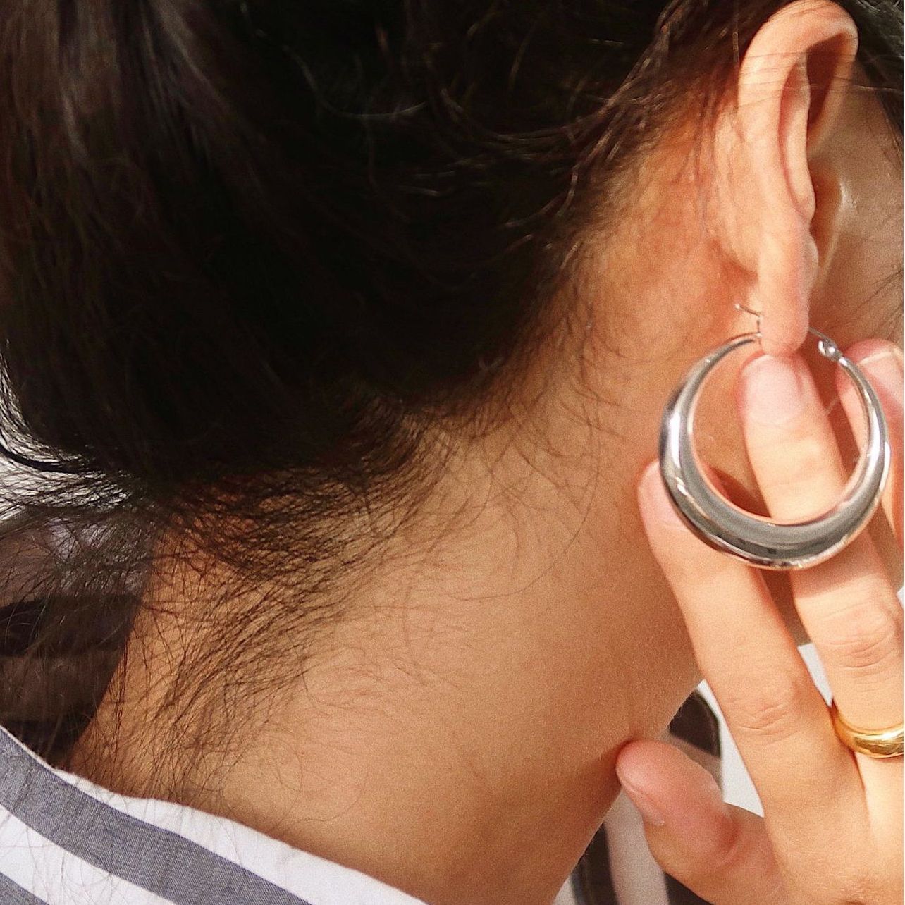 Moon Hoop Earrings