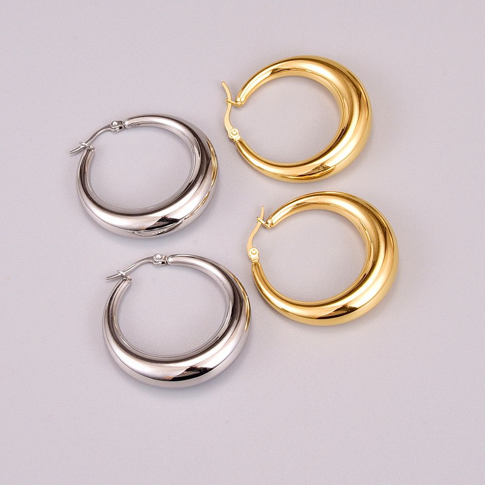 Moon Hoop Earrings