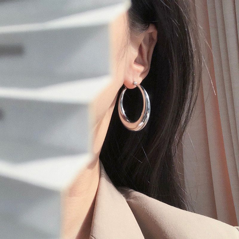 Moon Hoop Earrings