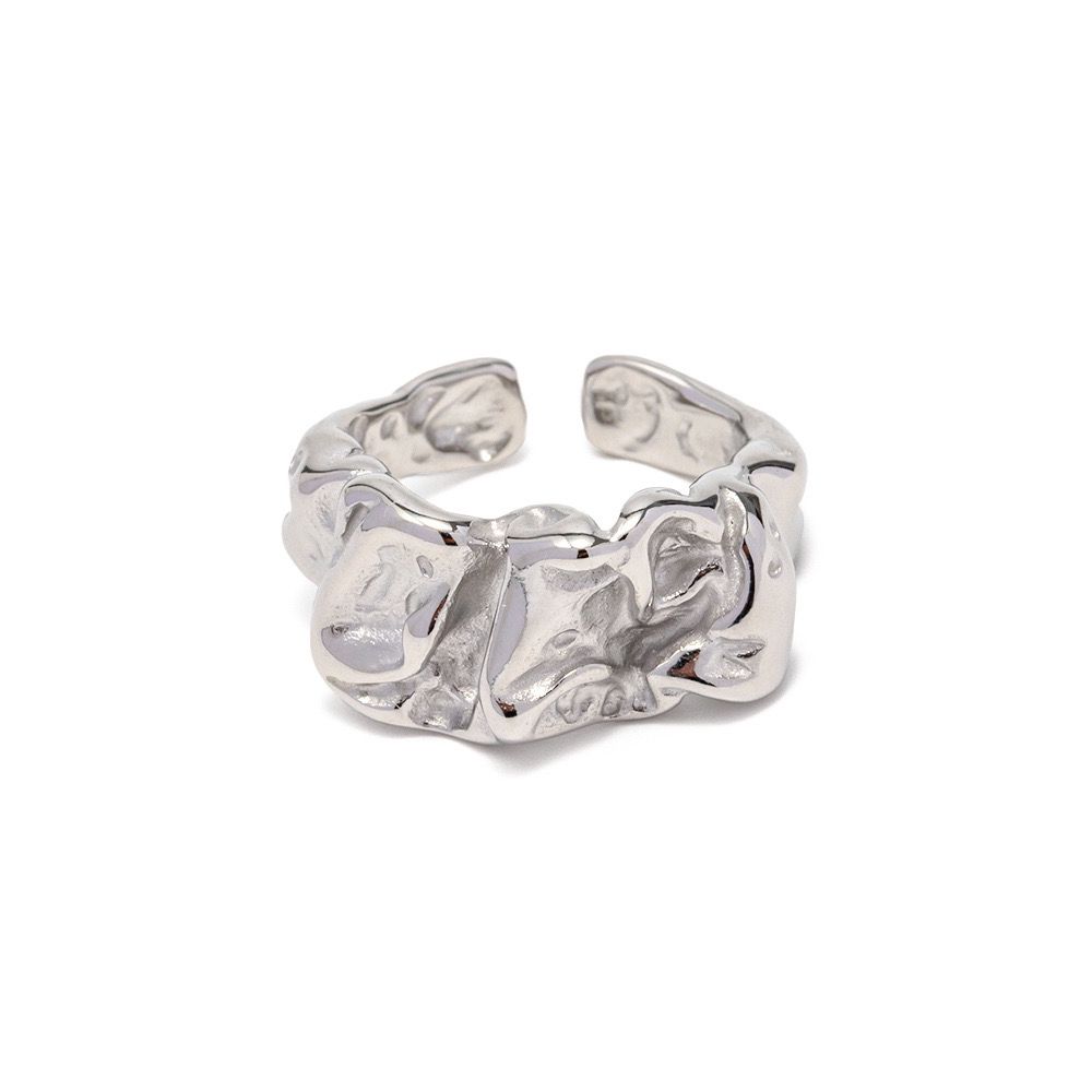 Irregular Crumpled Tin Foil Open Ring