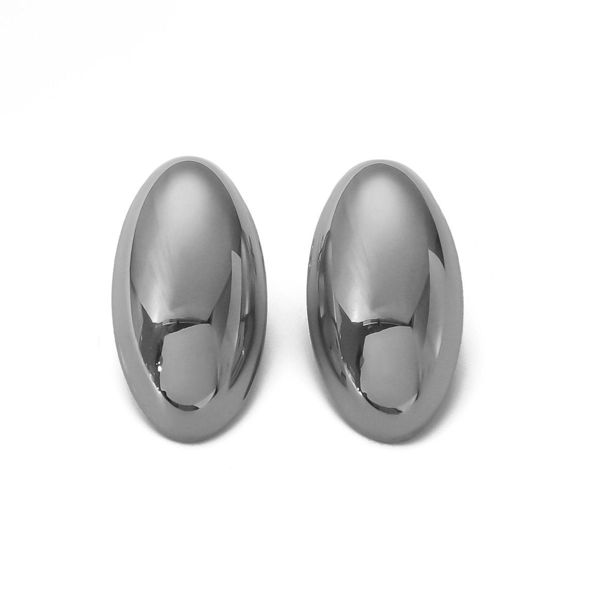 Long Oval Chunky Dome Earrings