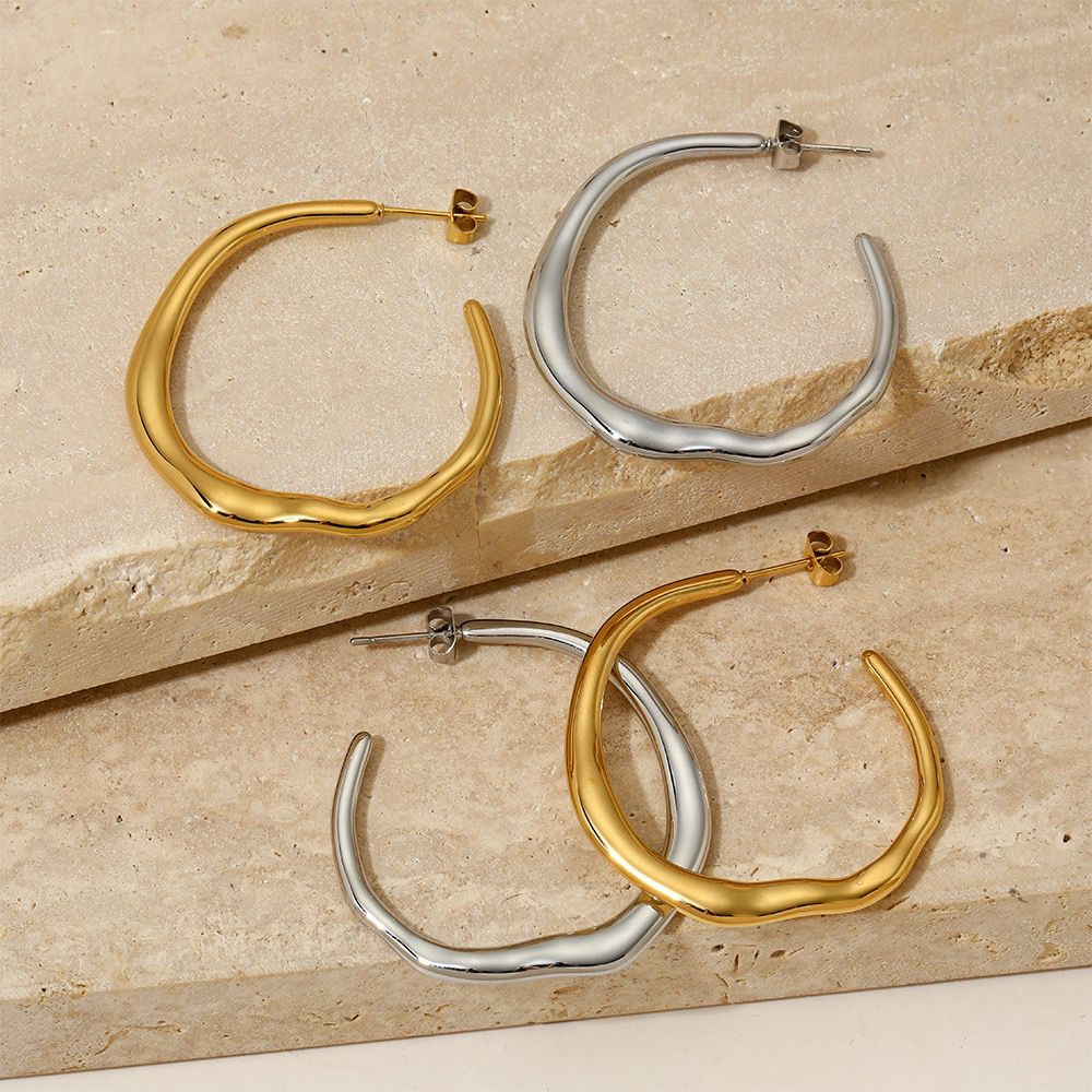 Irregular Organic Hoop Earrings