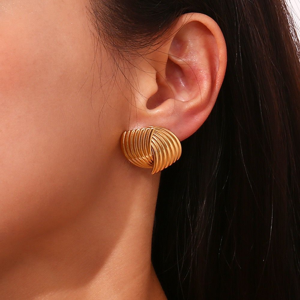 Double Geometric Stud Earrings