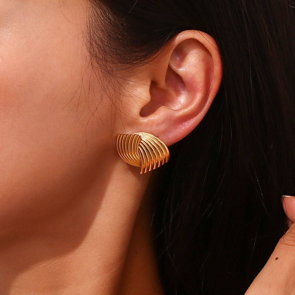 Double Geometric Stud Earrings