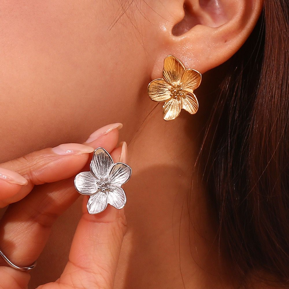 Cherry Blossom Flower Stud Earrings