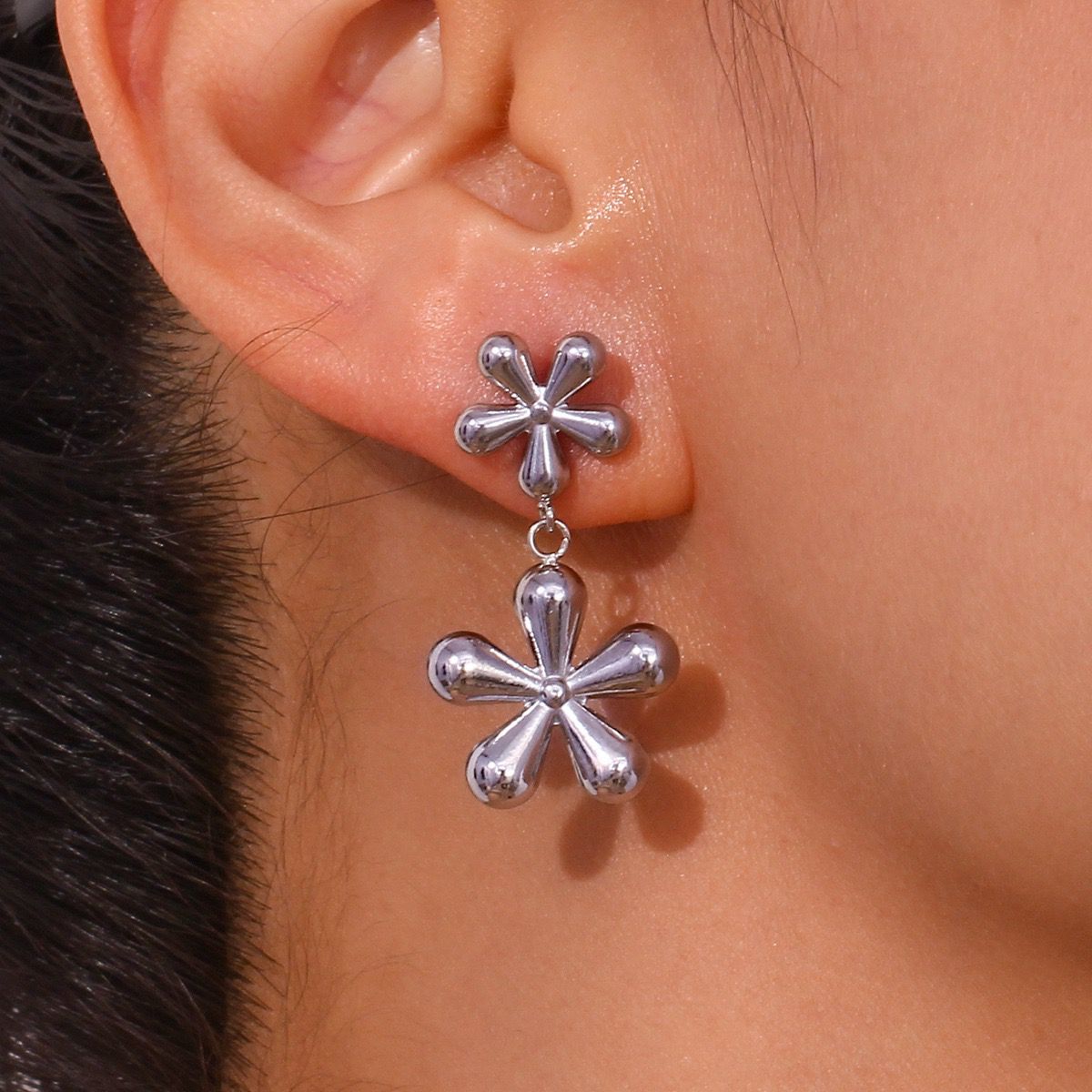 Cute Flower Double Earrings