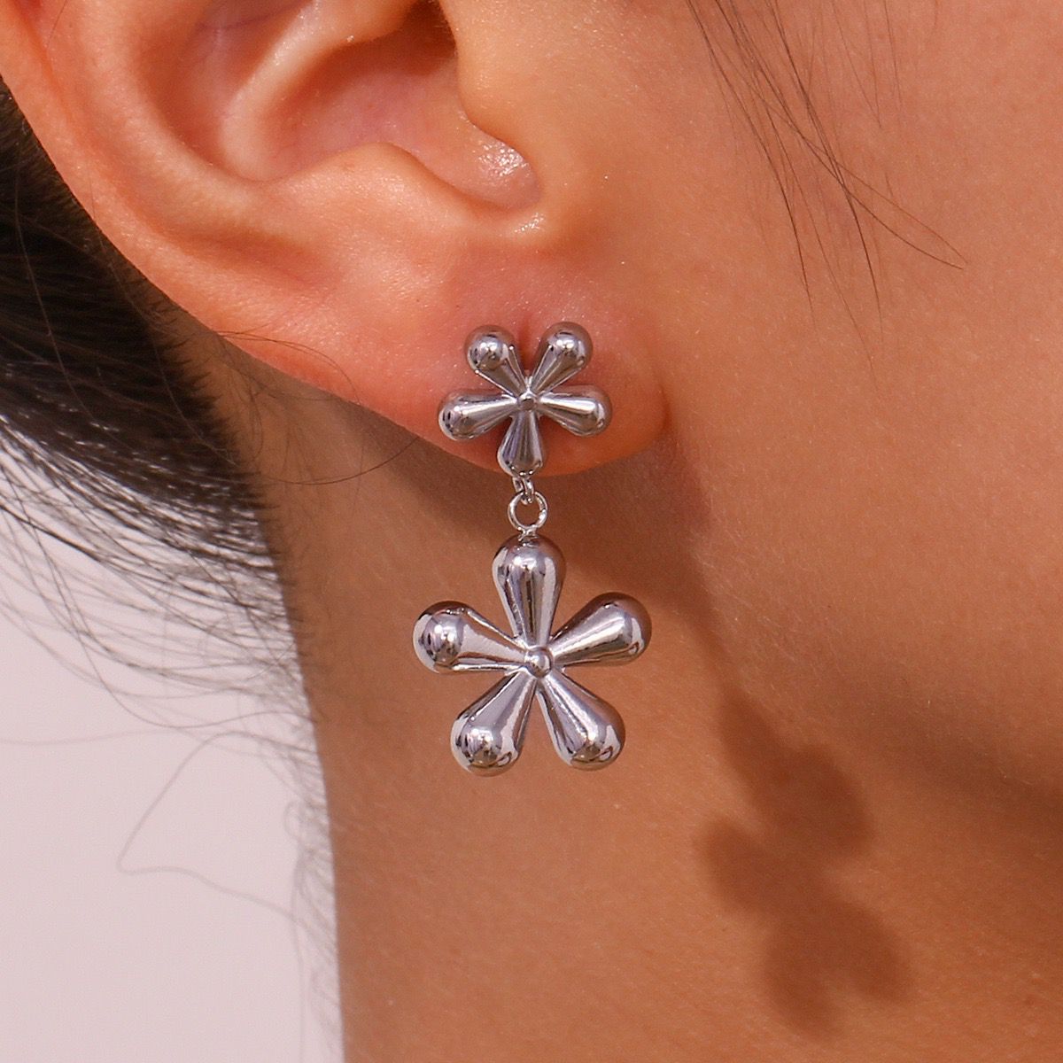 Cute Flower Double Earrings