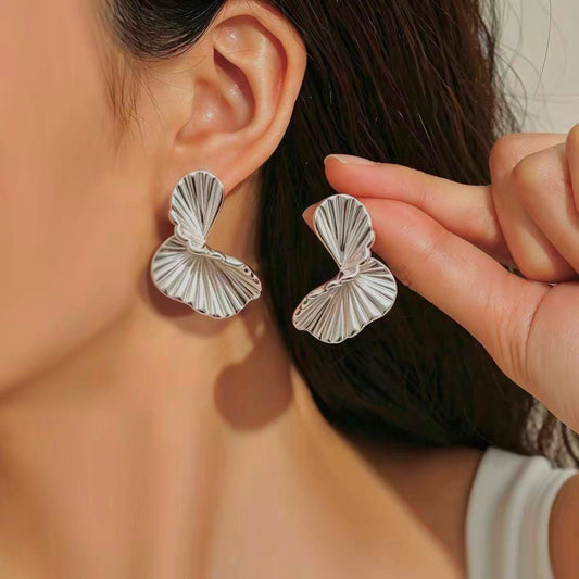 Aurelia Abstract Twisted Shell Statement Stud Earrings