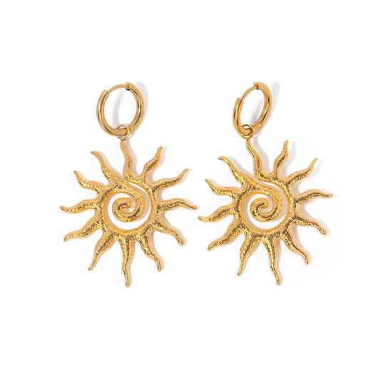 Spiral Sun Hoop Earrings