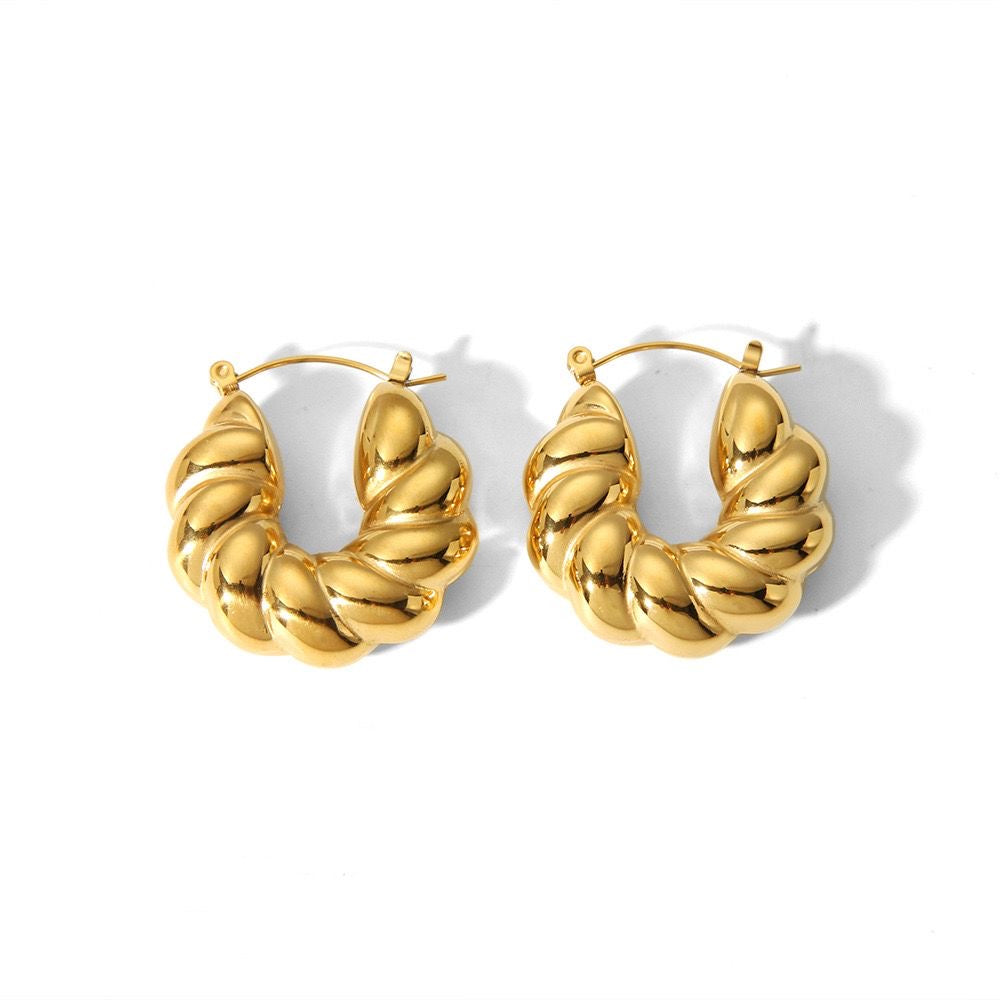 Luxe Twisted Hoop Earrings