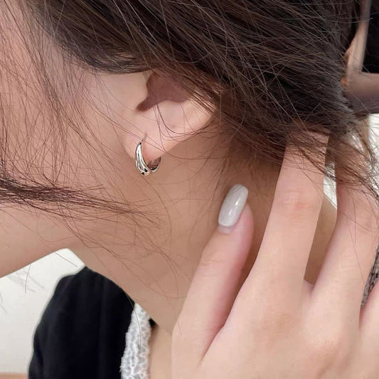 Chunky Waterdrop Huggie Hoop Earrings