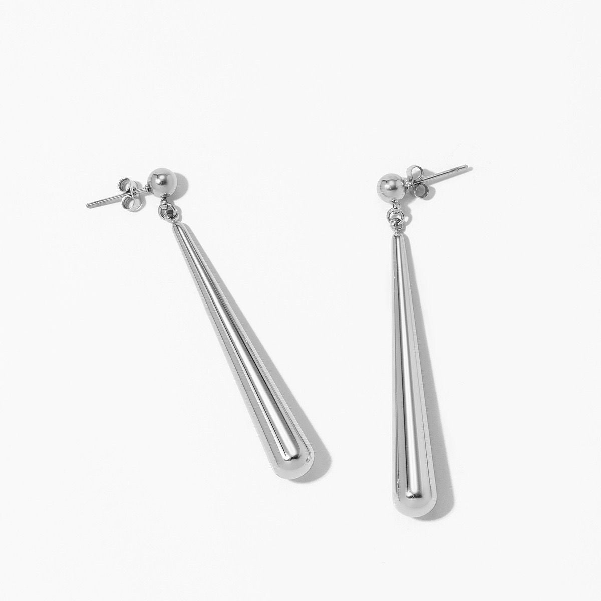Long Teardrop Stud Earrings