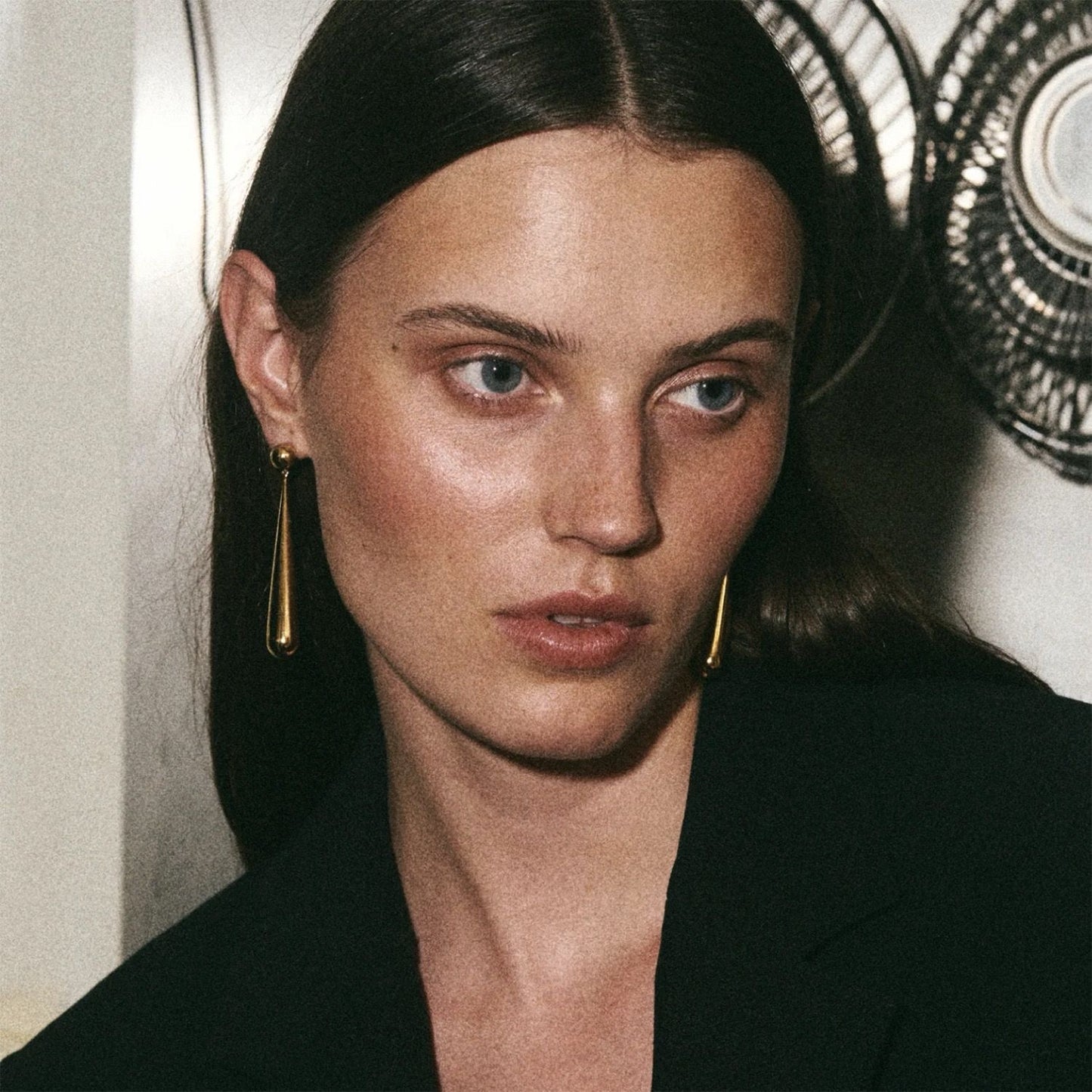 Long Teardrop Stud Earrings