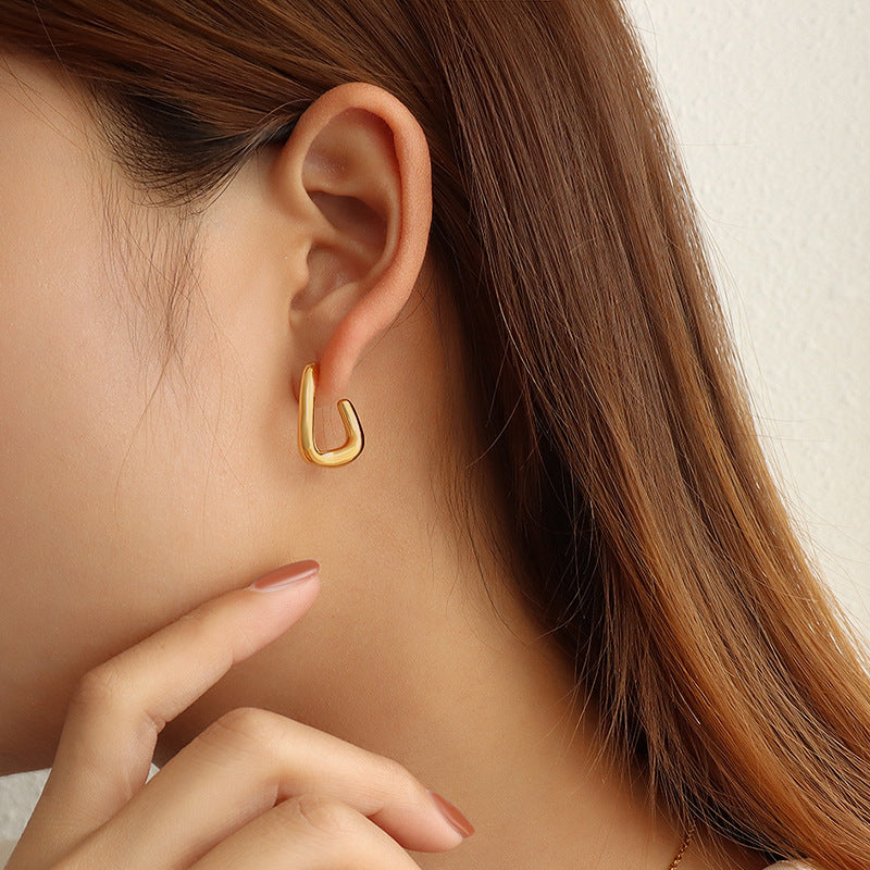 Twisted Ovate Hoop Earrings