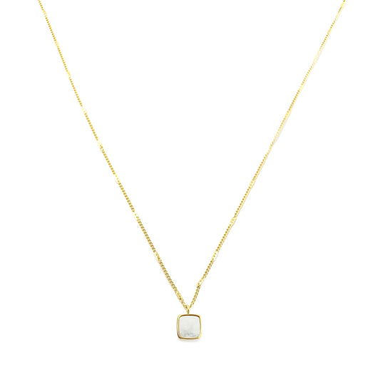 Rounded Square Pendant Necklace