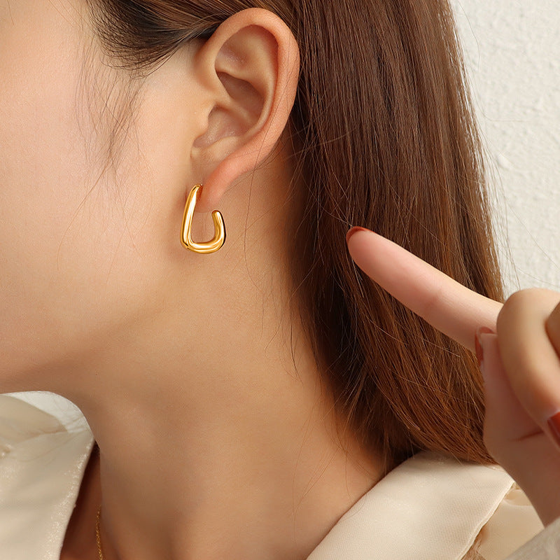 Twisted Ovate Hoop Earrings