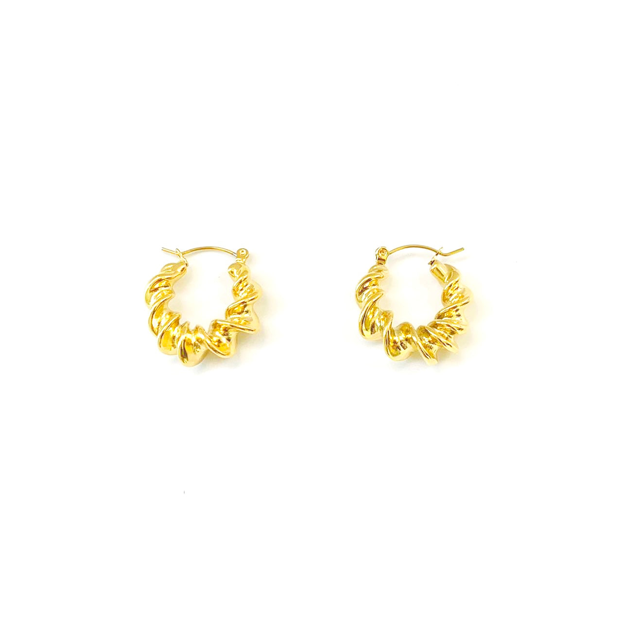 Twisted C Shaped Hoop Earrings